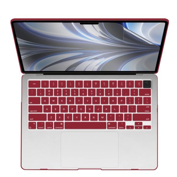 Suitable for  2023 2022 MacBook Air 13 inch case M2 Model A2681 Hard Shell Case Keyboard Cover Wine Red - Image 10