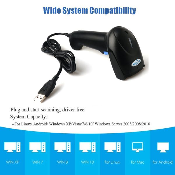 Wired Barcode QR Bar Code Screen Scanner Data 1D 2D Reader USB Cable Mobile Payment Store - Image 7