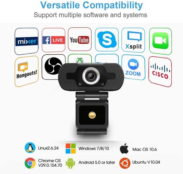 1080p HD Webcam USB Desktop Computer Laptop Camera Video Calling Built-in Mic - Image 6