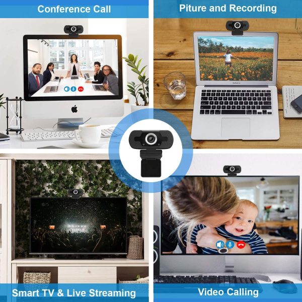 1080p HD Webcam USB Desktop Computer Laptop Camera Video Calling Built-in Mic - Image 7