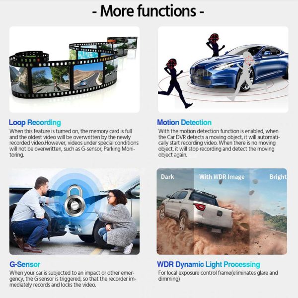 FHD Car DVR Camera DashCam Dash Cam Dual Record Hidden Recorder 1080P Parking Monitor - Image 9