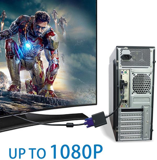DVI to VGA Adapter,ABLEWE 1080p Active DVI-D to VGA Adapter Converter 24+1 Male to Female Adapter - Image 5