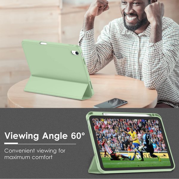 iPad 10th Case 10.9 Inch 2022 with Pencil Holder, Smart iPad Case with Soft TPU Auto Wake Sleep Green - Image 5