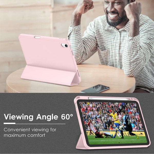 iPad 10th Case 10.9 Inch 2022 with Pencil Holder, Smart iPad Case with Soft TPU Auto Wake Sleep Pink - Image 5
