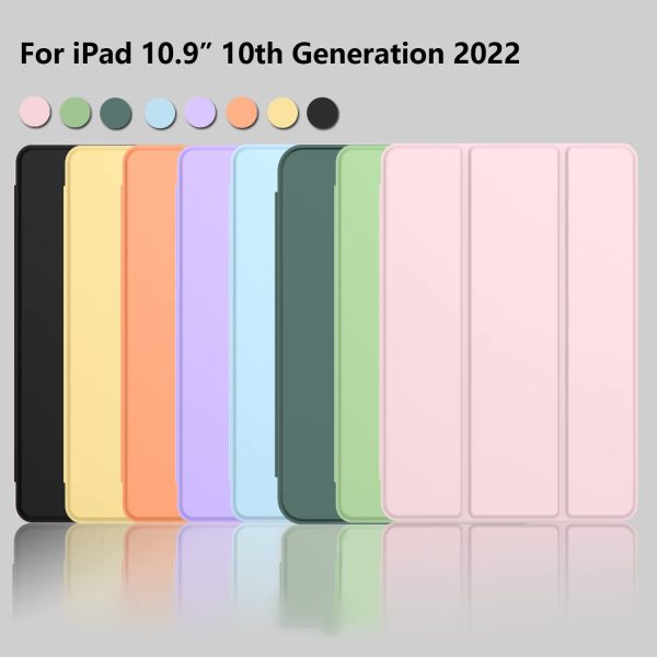 iPad 10th Case 10.9 Inch 2022 with Pencil Holder, Smart iPad Case with Soft TPU Auto Wake Sleep Pink - Image 7