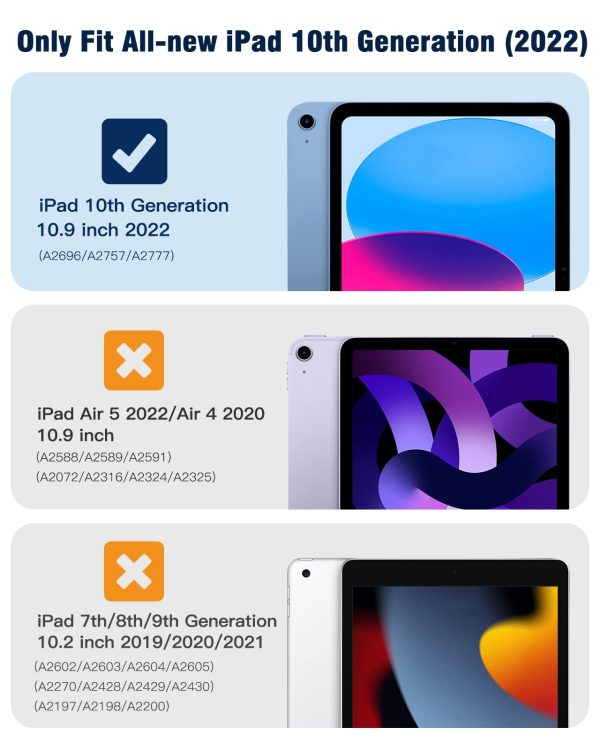 iPad 10th Case 10.9 Inch 2022 with Pencil Holder, Smart iPad Clear Case with Soft TPU Auto Wake Sleep Black - Image 9