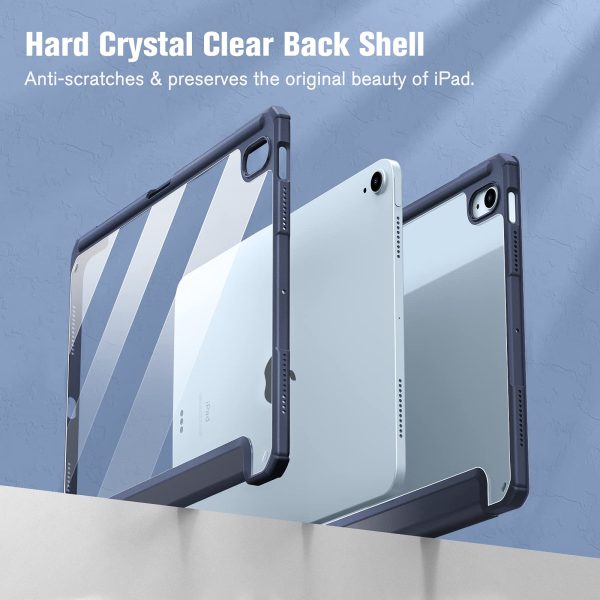 iPad 10th Case 10.9 Inch 2022 with Pencil Holder, Smart iPad Clear Case with Soft TPU Auto Wake Sleep Dark Blue - Image 3