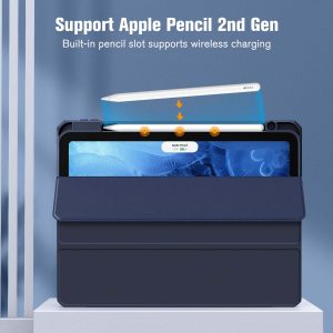iPad 10th Case 10.9 Inch 2022 with Pencil Holder, Smart iPad Clear Case with Soft TPU Auto Wake Sleep Dark Blue - Image 7