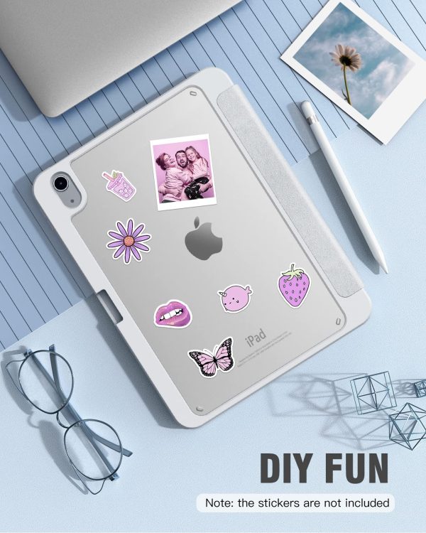 iPad 10th Case 10.9 Inch 2022 with Pencil Holder, Smart iPad Clear Case with Soft TPU Auto Wake Sleep Grey - Image 9