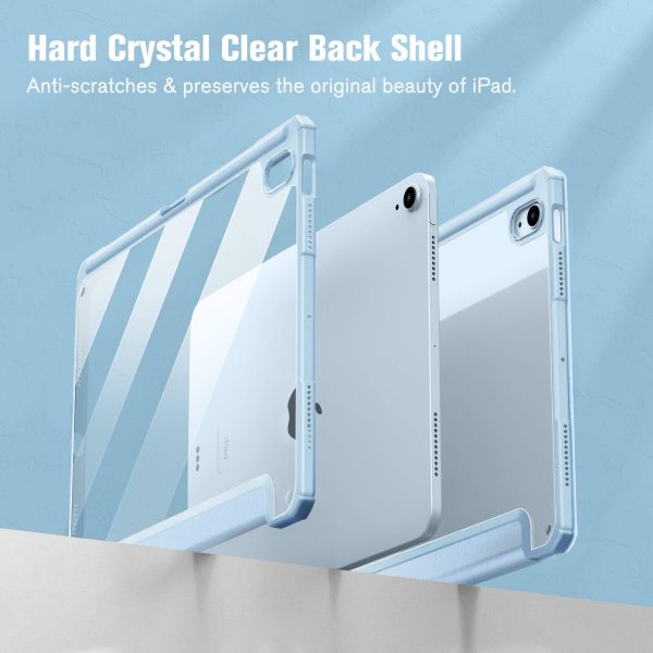 iPad 10th Case 10.9 Inch 2022 with Pencil Holder, Smart iPad Clear Case with Soft TPU Auto Wake Sleep Sky Blue - Image 8
