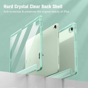iPad 10th Case 10.9 Inch 2022 with Pencil Holder, Smart iPad Clear Case with Soft TPU Auto Wake Sleep Green - Image 5