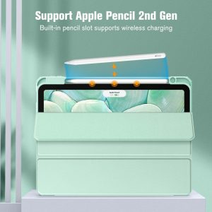 iPad 10th Case 10.9 Inch 2022 with Pencil Holder, Smart iPad Clear Case with Soft TPU Auto Wake Sleep Green - Image 7