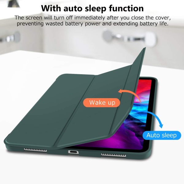 iPad Pro 11 Inch 2020 Soft Tpu Smart Premium Case Auto Sleep Wake Stand Cover Pencil holder Dark Green - Image 3