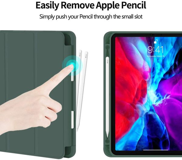 iPad Pro 11 Inch 2020 Soft Tpu Smart Premium Case Auto Sleep Wake Stand Cover Pencil holder Dark Green - Image 4