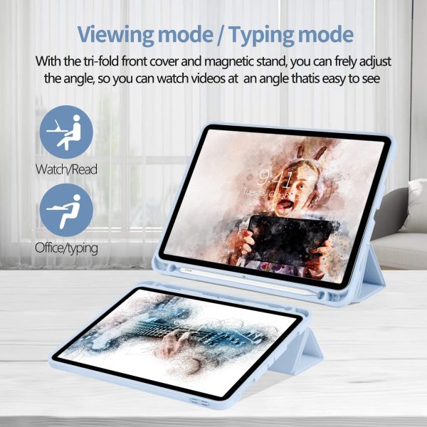 iPad Pro 11 Inch 2020 Soft Tpu Smart Premium Case Auto Sleep Wake Stand Cover Pencil holder ice blue - Image 5