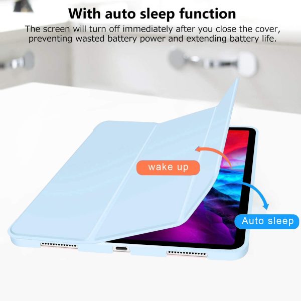 iPad Pro 11 Inch 2020 Soft Tpu Smart Premium Case Auto Sleep Wake Stand Cover Pencil holder ice blue - Image 7