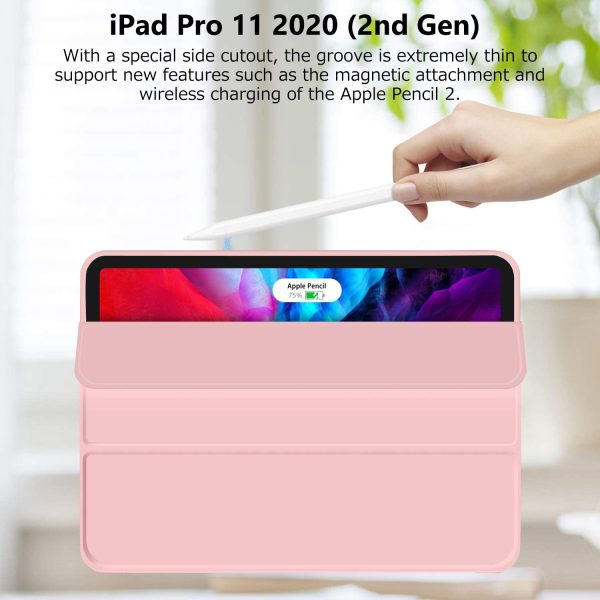 iPad Pro 11 Inch 2020 Soft Tpu Smart Premium Case Auto Sleep Wake Stand Cover Pencil holder Pink - Image 4
