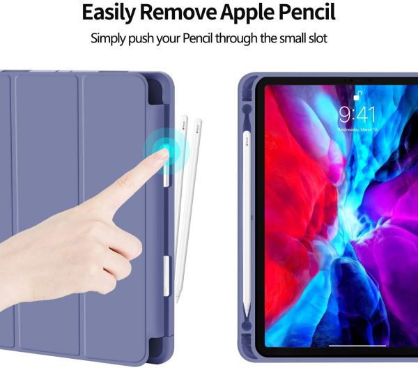 iPad Pro 11 Inch 2020 Soft Tpu Smart Premium Case Auto Sleep Wake Stand Cover Pencil holder Purple - Image 3