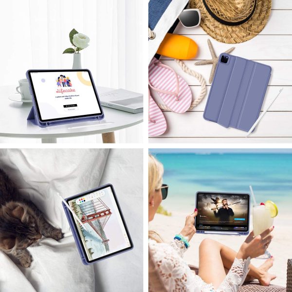 iPad Pro 11 Inch 2020 Soft Tpu Smart Premium Case Auto Sleep Wake Stand Cover Pencil holder Purple - Image 5