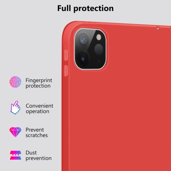 iPad Pro 11 Inch 2020 Soft Tpu Smart Premium Case Auto Sleep Wake Stand Cover Pencil holder Red - Image 5