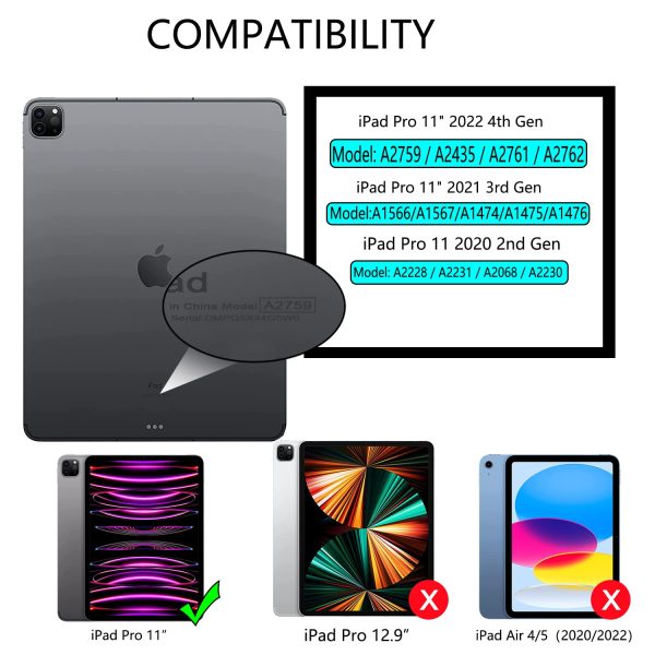 iPad Pro 11 Inch 2020-2022 Soft Tpu Smart Premium Case Auto Sleep Wake Stand Clear Cover Pencil holder Grey - Image 2