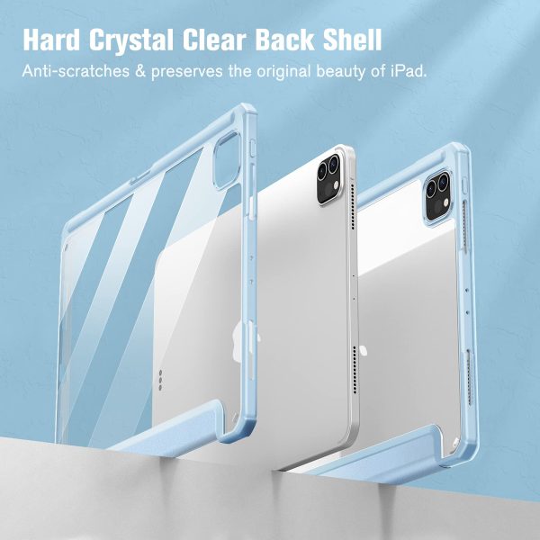 iPad Pro 11 Inch 2020-2022 Soft Tpu Smart Premium Case Auto Sleep Wake Stand Clear Cover Pencil holder ice blue - Image 4