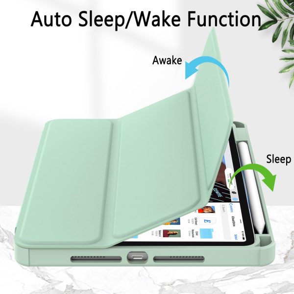 iPad Pro 11 Inch 2020-2022 Soft Tpu Smart Premium Case Auto Sleep Wake Stand Clear Cover Pencil holder Green - Image 4