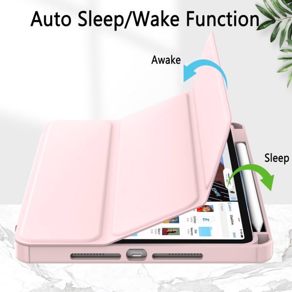 iPad Pro 11 Inch 2020-2022 Soft Tpu Smart Premium Case Auto Sleep Wake Stand Clear Cover Pencil holder Pink - Image 2