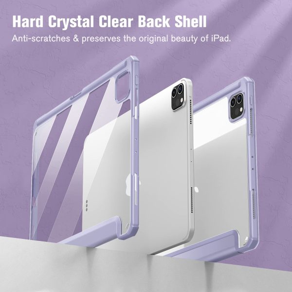 iPad Pro 11 Inch 2020-2022 Soft Tpu Smart Premium Case Auto Sleep Wake Stand Clear Cover Pencil holder Purple - Image 5
