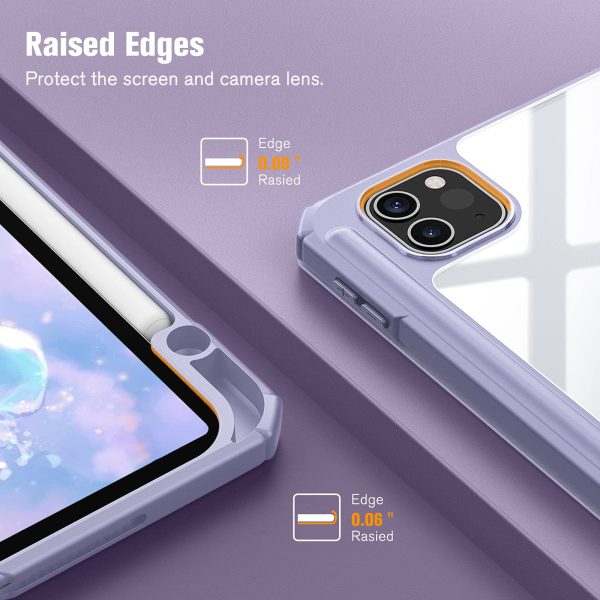 iPad Pro 11 Inch 2020-2022 Soft Tpu Smart Premium Case Auto Sleep Wake Stand Clear Cover Pencil holder Purple - Image 6
