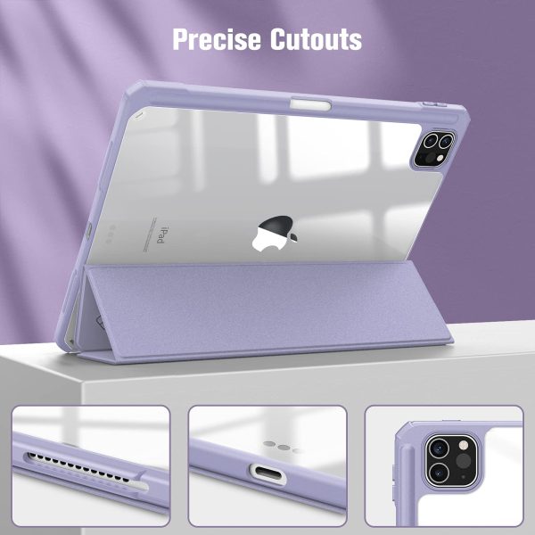 iPad Pro 11 Inch 2020-2022 Soft Tpu Smart Premium Case Auto Sleep Wake Stand Clear Cover Pencil holder Purple - Image 7