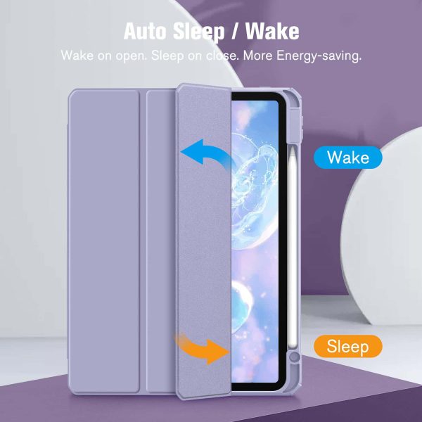 iPad Pro 11 Inch 2020-2022 Soft Tpu Smart Premium Case Auto Sleep Wake Stand Clear Cover Pencil holder Purple - Image 8