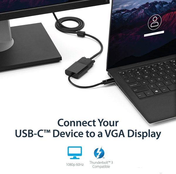 USB-C Type C USB 3.1 Male to VGA Female Monitor Projector Adapter Cable Macbook - Image 2