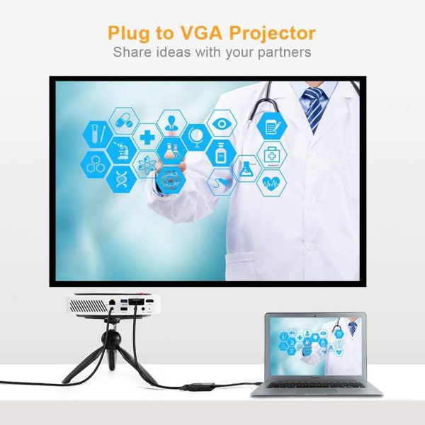 USB-C Type C USB 3.1 Male to VGA Female Monitor Projector Adapter Cable Macbook - Image 6