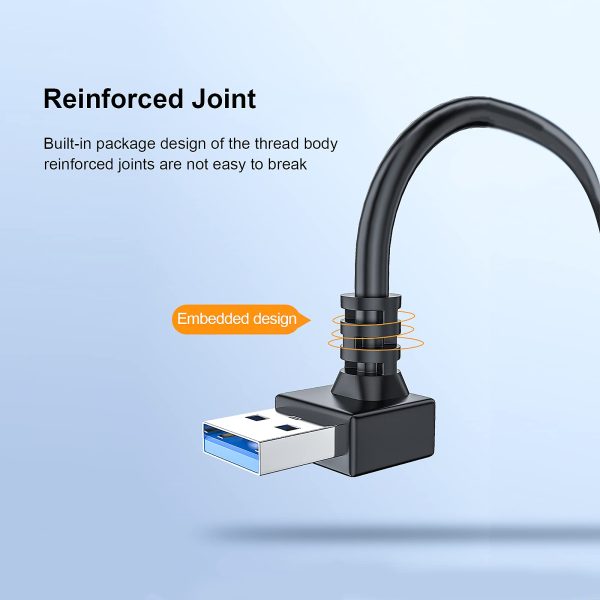 2PCS 20cm SuperSpeed USB 3.0 Male to Female Extension Data Cable Up and Down Angle - Image 5