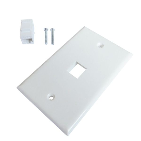 Ethernet Wall Plate 1 Port Cat6 Ethernet Cable Wall Plate Adapter - Image 2