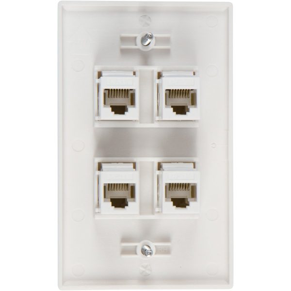 Ethernet Wall Plate 4 Port Cat6 Ethernet Cable Wall Plate Adapter - Image 2