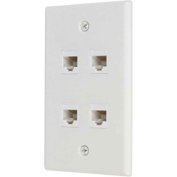Ethernet Wall Plate 4 Port Cat6 Ethernet Cable Wall Plate Adapter - Image 3