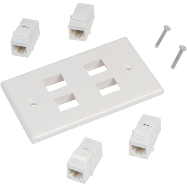 Ethernet Wall Plate 4 Port Cat6 Ethernet Cable Wall Plate Adapter - Image 4