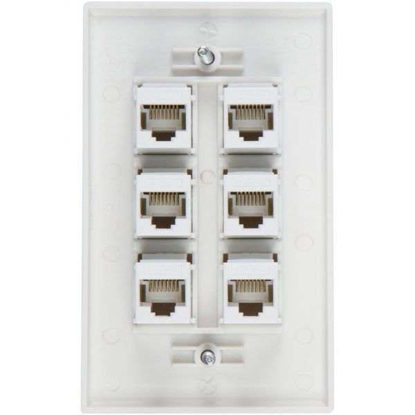Ethernet Wall Plate 6 Port Cat6 Ethernet Cable Wall Plate Adapter - Image 2