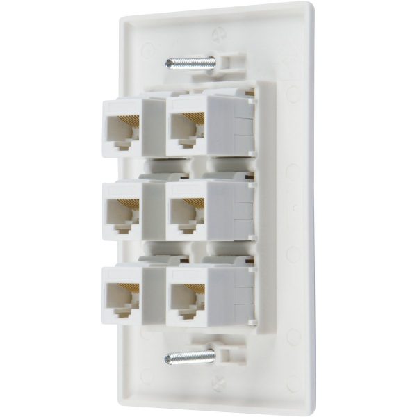 Ethernet Wall Plate 6 Port Cat6 Ethernet Cable Wall Plate Adapter - Image 4
