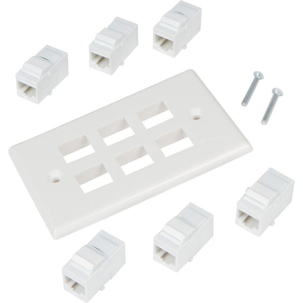Ethernet Wall Plate 6 Port Cat6 Ethernet Cable Wall Plate Adapter - Image 5
