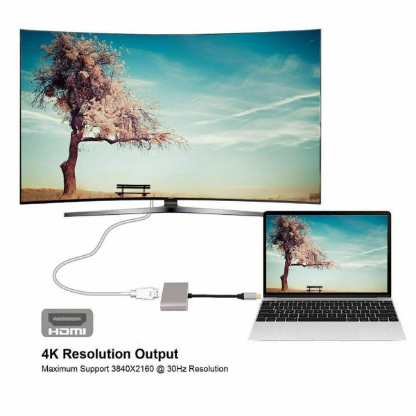 USB Type C to HDMI 4K VGA Adapter For Macbook Chromebook Pixel XPS 13 iPad Pro - Image 6