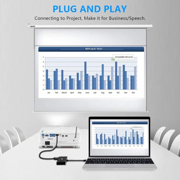 5in1 USB C to HDMI VGA Hub Adapter Type C to HDMI USB3.0 Port Dongle Converter - Image 6