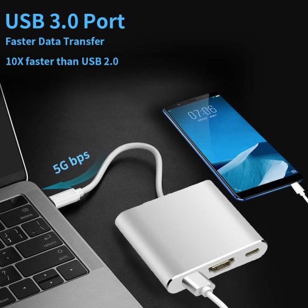 USB C to HDMI Adapter Type C AV Converter 4K HDMI USB 3.0 Port USB-C Female - Image 4