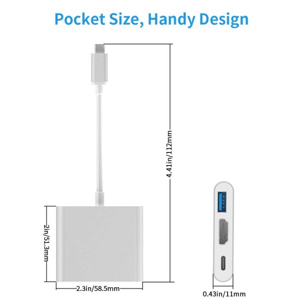USB C to HDMI Adapter Type C AV Converter 4K HDMI USB 3.0 Port USB-C Female - Image 7