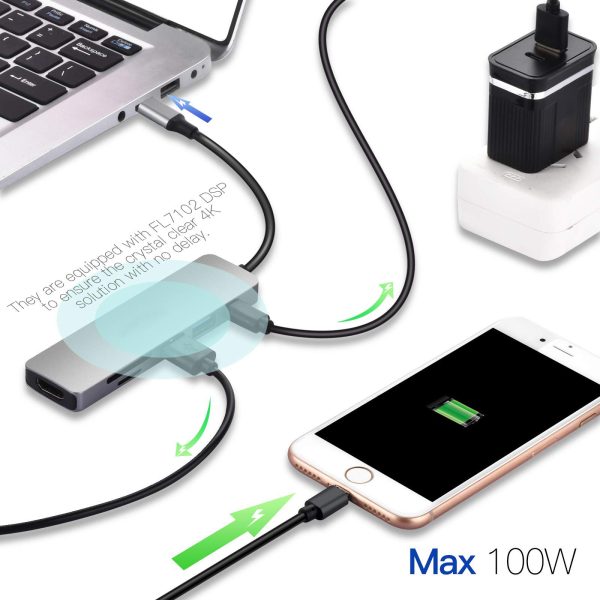 7 in 1 USB C Hub Adapter USB C 4K HDMI USB3.0 SD/TF Card Reader Dongle USB C Laptops MacBook - Image 4