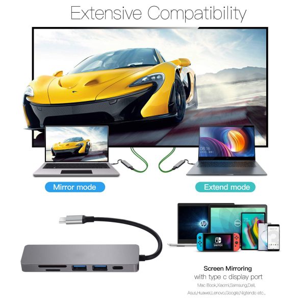 7 in 1 USB C Hub Adapter USB C 4K HDMI USB3.0 SD/TF Card Reader Dongle USB C Laptops MacBook - Image 5