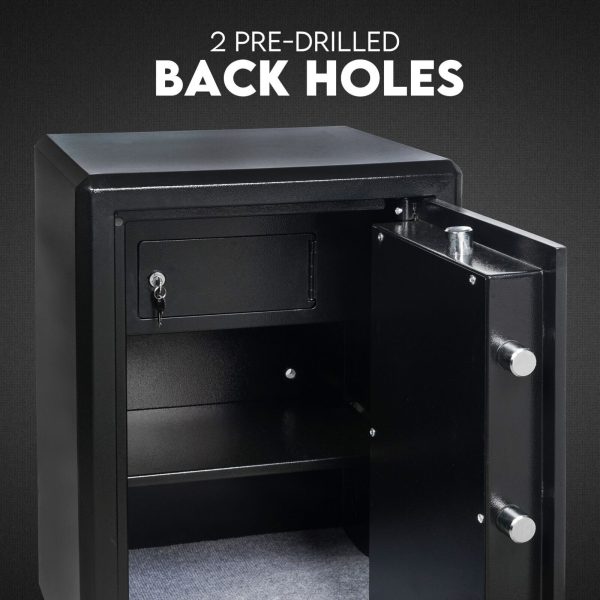 Dual Key Lock Safe Safety Box Security Code Lock Box Fire Proof Heavy Duty 80L - Image 6
