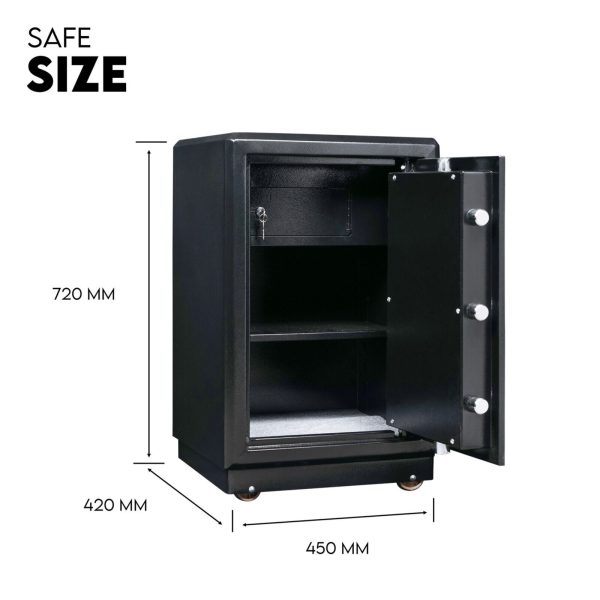 Dual Key Lock Safe Safety Box Security Code Lock Box Fire Proof Heavy Duty 80L - Image 7